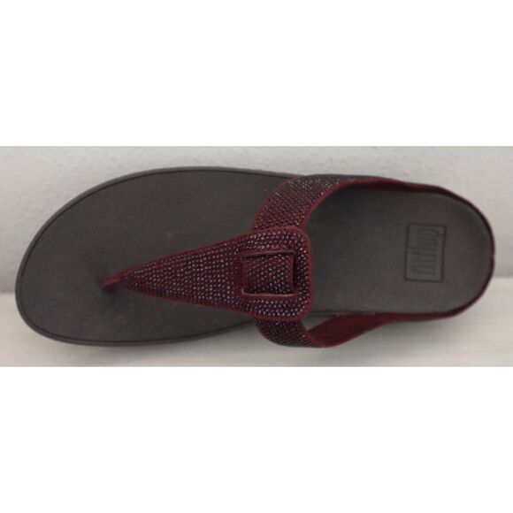 FitFlop Women's Sz 10 Wild Aubergine/Burgundy Isabelle Toe Post Sandals - Picture 6 of 16